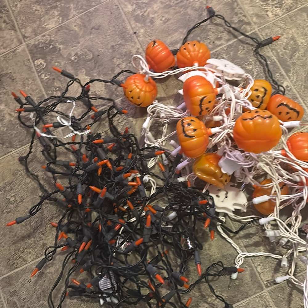 Three strips working Halloween lights